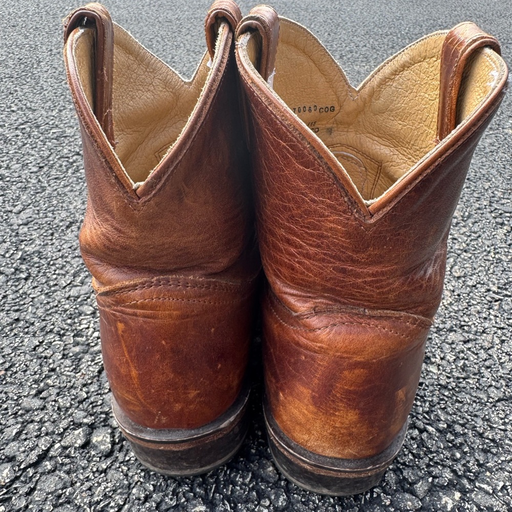 Frye Billy short Brown Leather Ankle Cowboy Boots Sz 10 - Picture 5 of 10